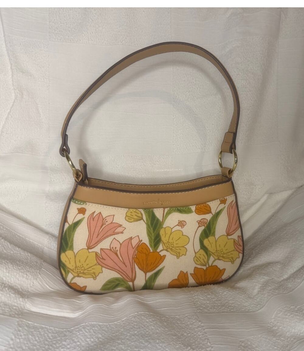Nanette Lenore Flowered canvas leather hand bag